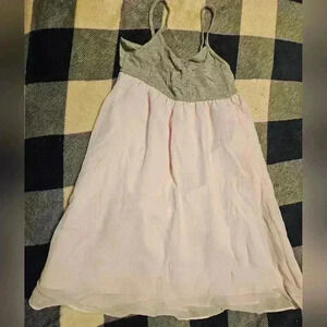 DKNY Girls Gray and Pink Thin Strap Flowy Dress Size Large